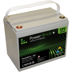 Impermeabile batteria al litio PowerTeck Powerbrick + 12V 100Ah