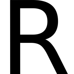 Lettera R - pneumatico - Nero