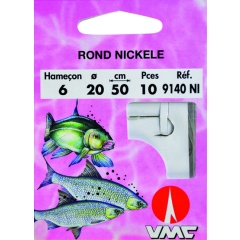 Tondo nichelato 9140 NI 50 cm Ami da pesca N°8 su Nylon 20/100