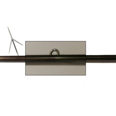 Asta aletta doppia a pinnette Sigalsub Ø 7.00 mm con ponticello - 110 cm
