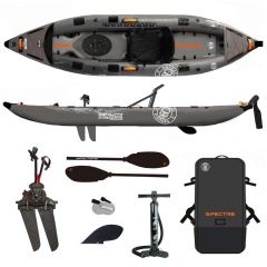 Kayak de pêche gonflable PVC à pédale Amtrac Fishing Spectre 400 Hyperdrive