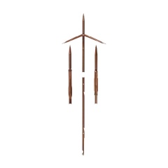 Devoto Asta Tahitiana con tacche - Doppia aletta 90 cm ∅6,5 mm