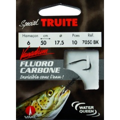 Fluorocarbon speciale forgiato per trote con paletta 7050 BK 50 cm Ami da pesca N°6 su Nylon fluorocarbon 17,5/100