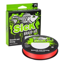 Filo trecciato da pesca Berkley Sick Braid X8 Rossa 150 m