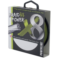 Filo trecciato da pesca Powerline Braid Power X8 Verde 300 m 11/100 - 18 lbs