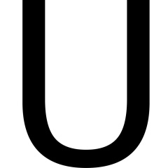 Lettera adesiva nera Euromarine 40mm - Lettera: U