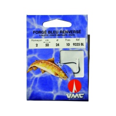 Forgiato, rovesciato, blu 9335 BL 50 cm Ami da pesca N°12 su Nylon 16/100