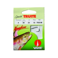 Trota speciale 7050 BK 50 cm Ami da pesca N. 6 su Nylon 18/100