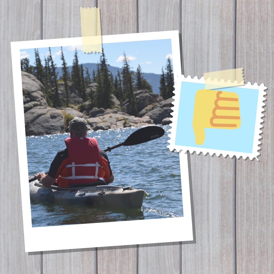 Pagaia di kayak nella direzione sbagliata