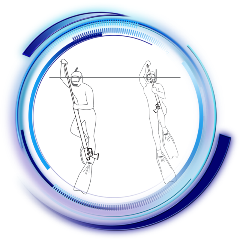 Caricare fucile subacqueo ad aria compressa in acqua