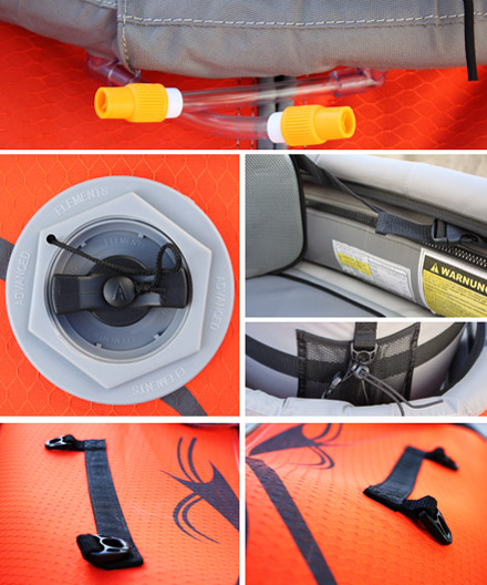 Valvola, occhiello, sedile  Kayak gonfiabile Advanced Elements