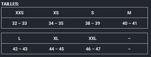 Taglie chart Calzini AquaDesign forma